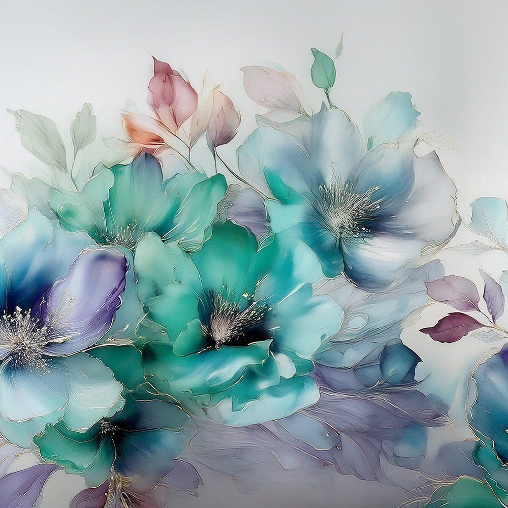 Elegancki wydruk na tort w kwiaty