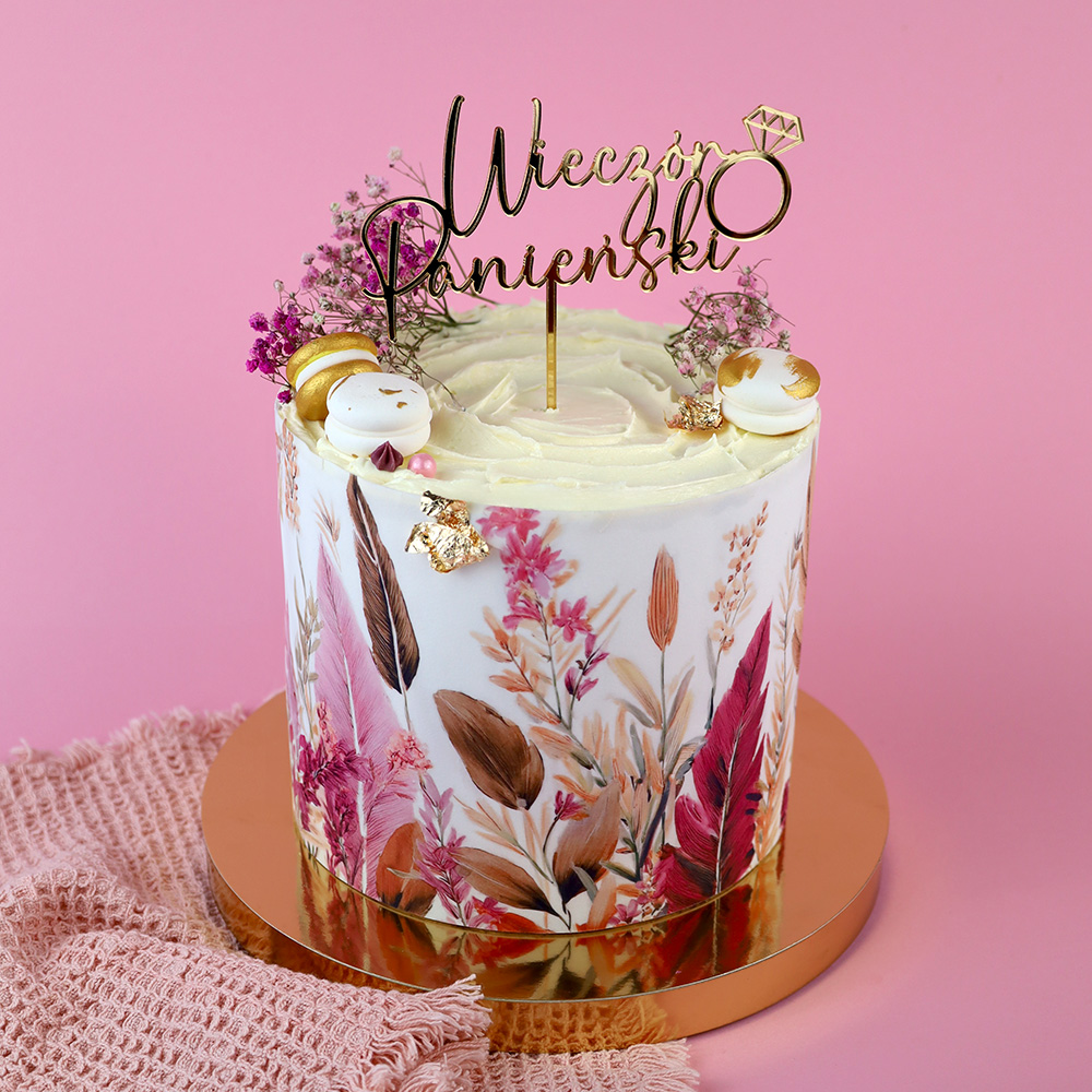 Boho opłatek na tort tapeta