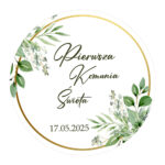 Okrągły opłatek na tort Pierwsza Komunia Święta