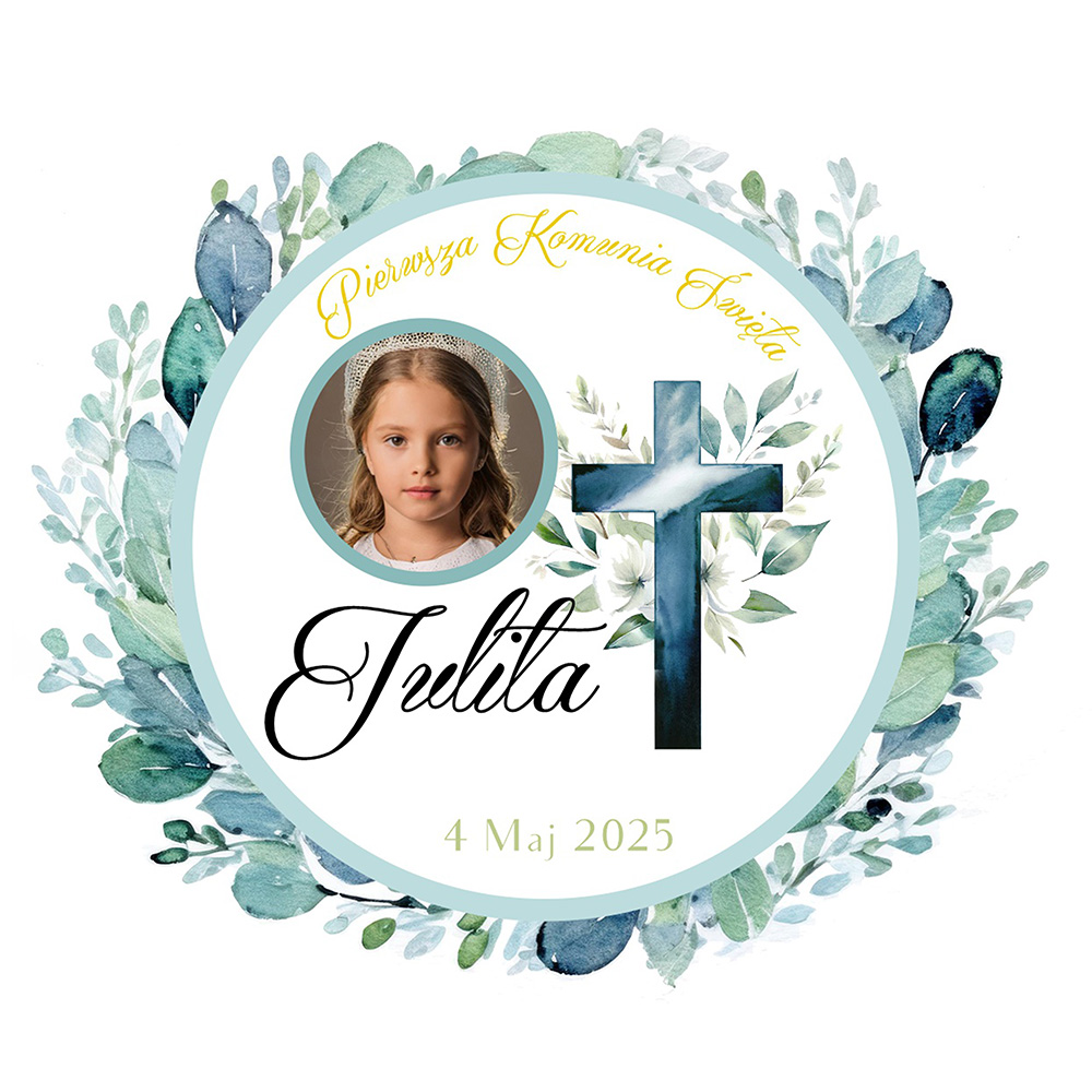 Opłatek na komunię ze zdjęciem