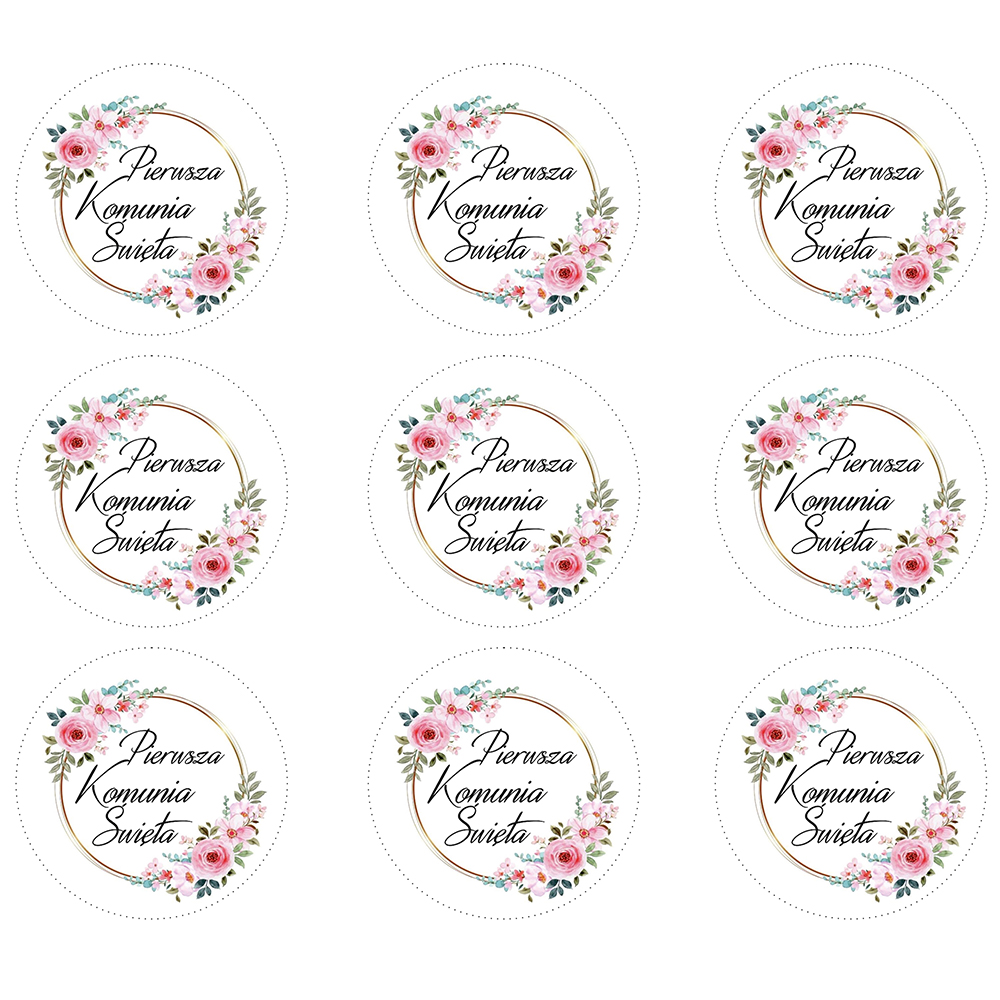 Komunijne wydruki na babeczki