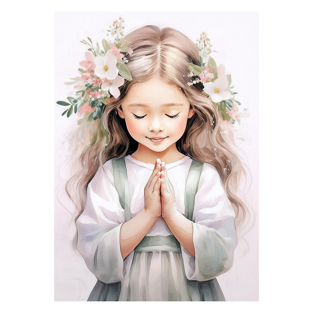 Wydruk cukrowy na tort Komunia Święta dziewczynka