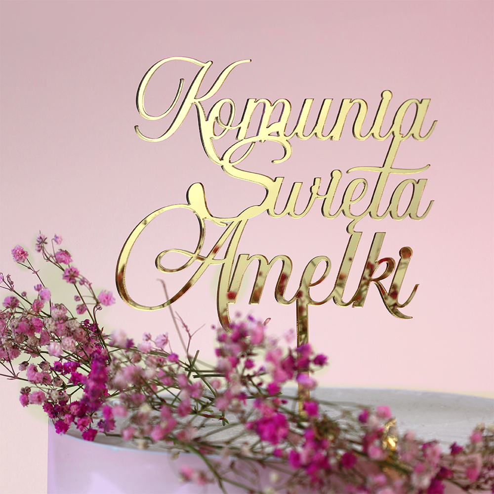 Topper na tort komunijny personalizowany