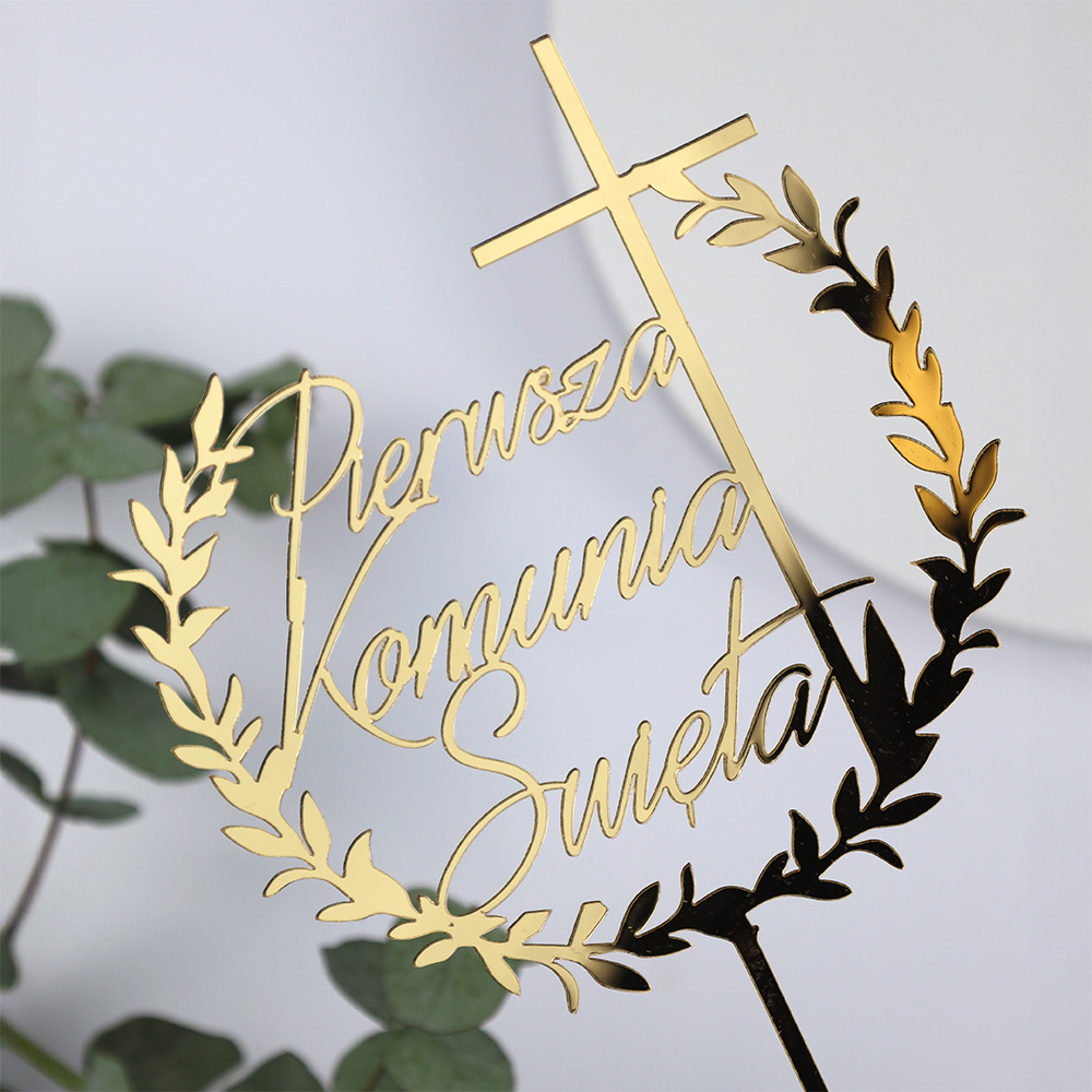 Topper Pierwsza komunia Święta z krzyżykiem
