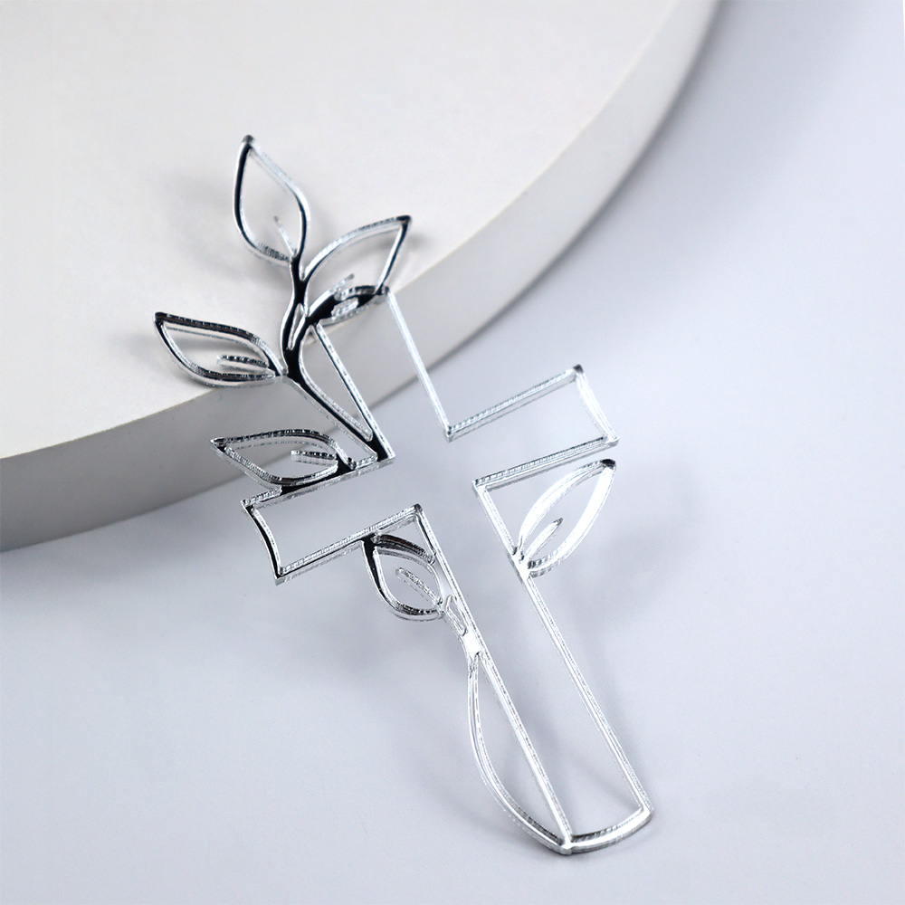 Topper krzyż srebrny