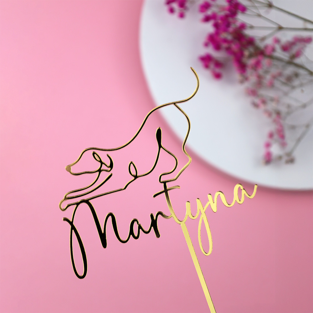 Topper na tort piesek z imieniem