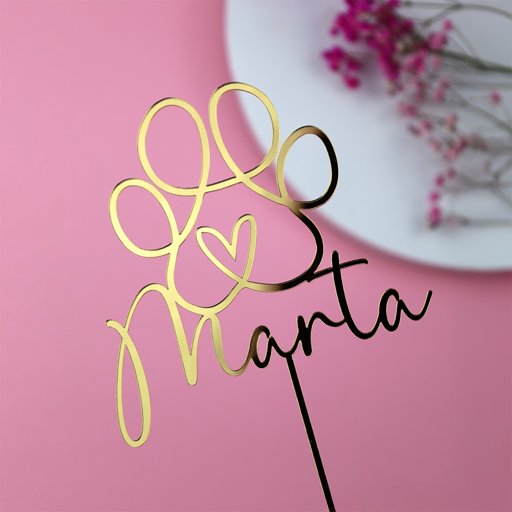 Topper na tort łapka psa z imieniem