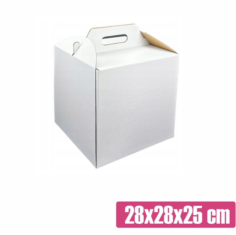 Pudełko na tort z rączką 28x28x25 cm