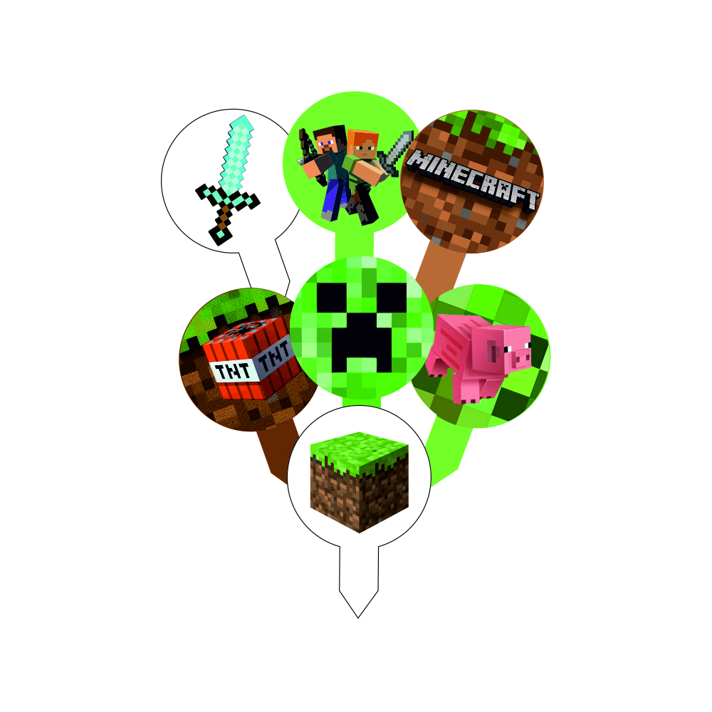 Minecraft mini babeczki wydruk 14 sztuk