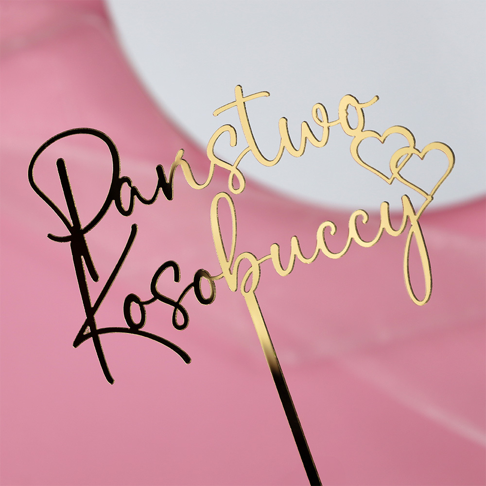 Personalizowany topper na tort ślubny nazwisko