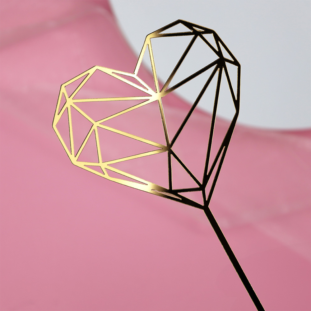 Topper na tort serce ażurowe