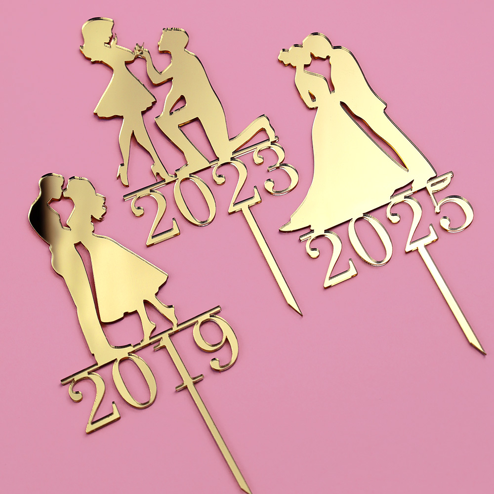 Ozdoby tortu weselnego 3 toppery