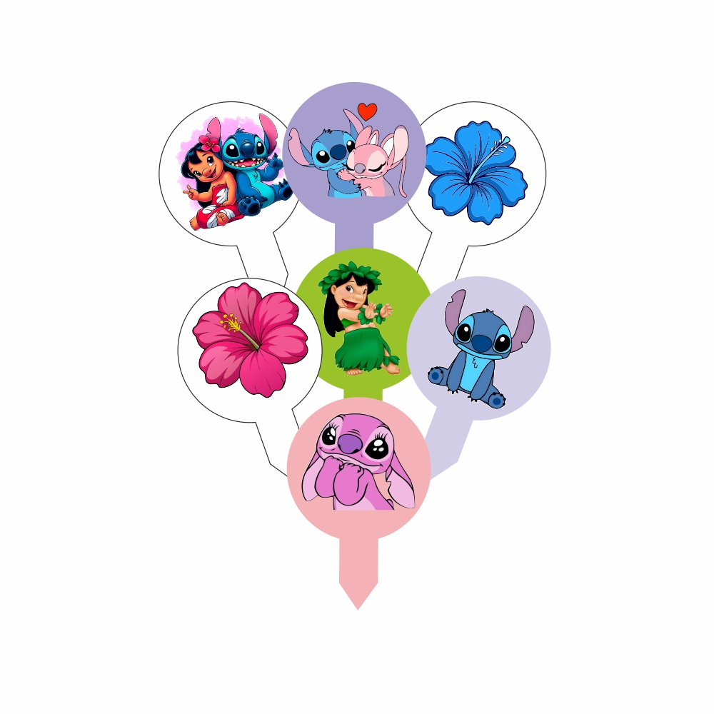 Jadalne opłatki na babeczki Stitch 14 sztuk