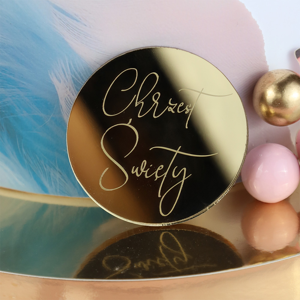 Okrągły dekor na bok tortu Chrzest Święty