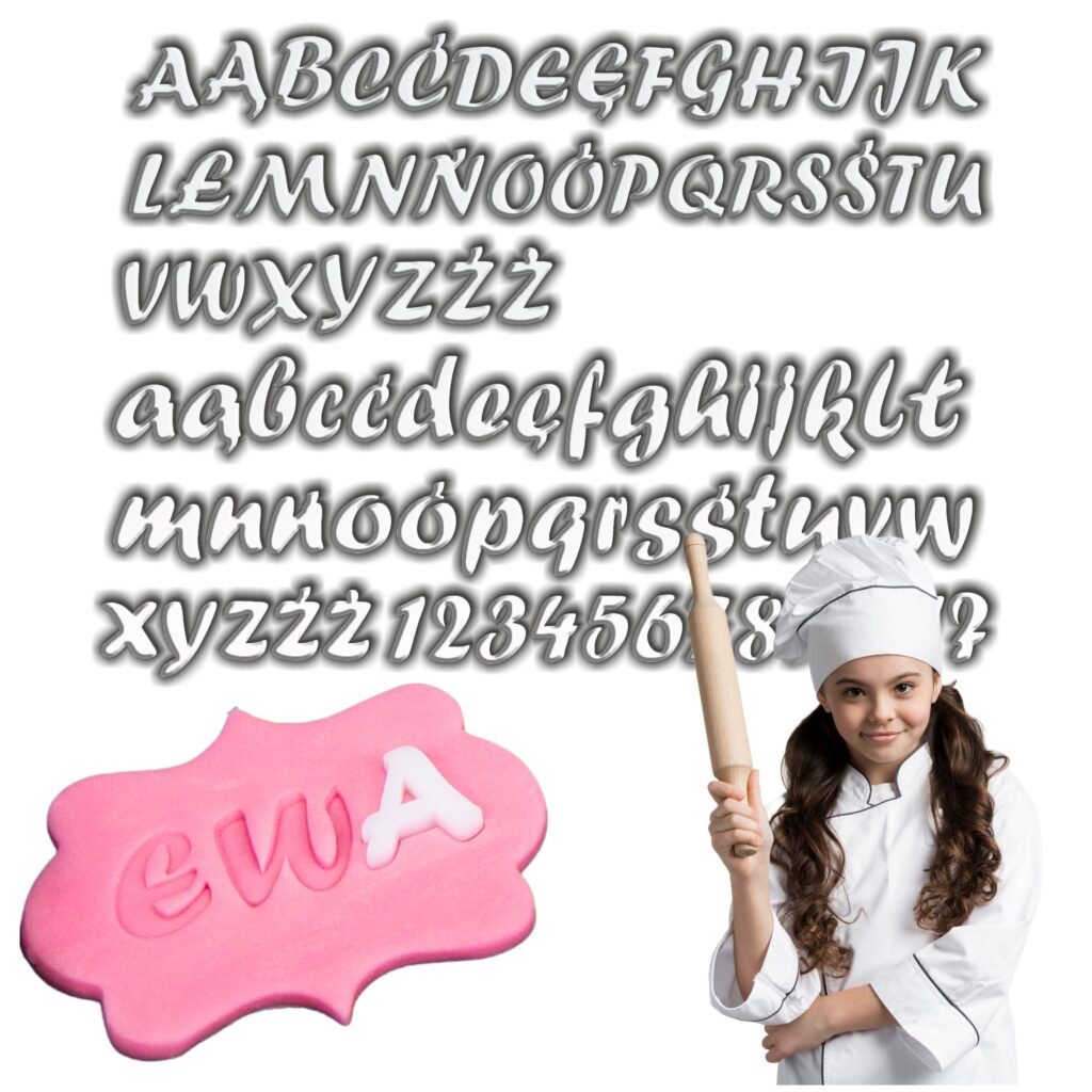 Alfabet do odciskania w masie cukrowej Wzór 1 S