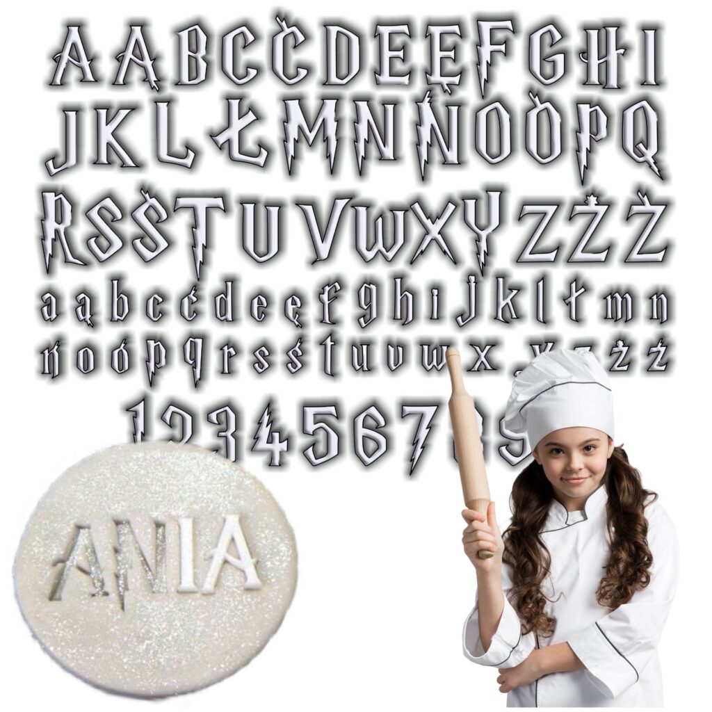 Alfabet do odciskania w masie cukrowej Wzór 6 Harry Potter