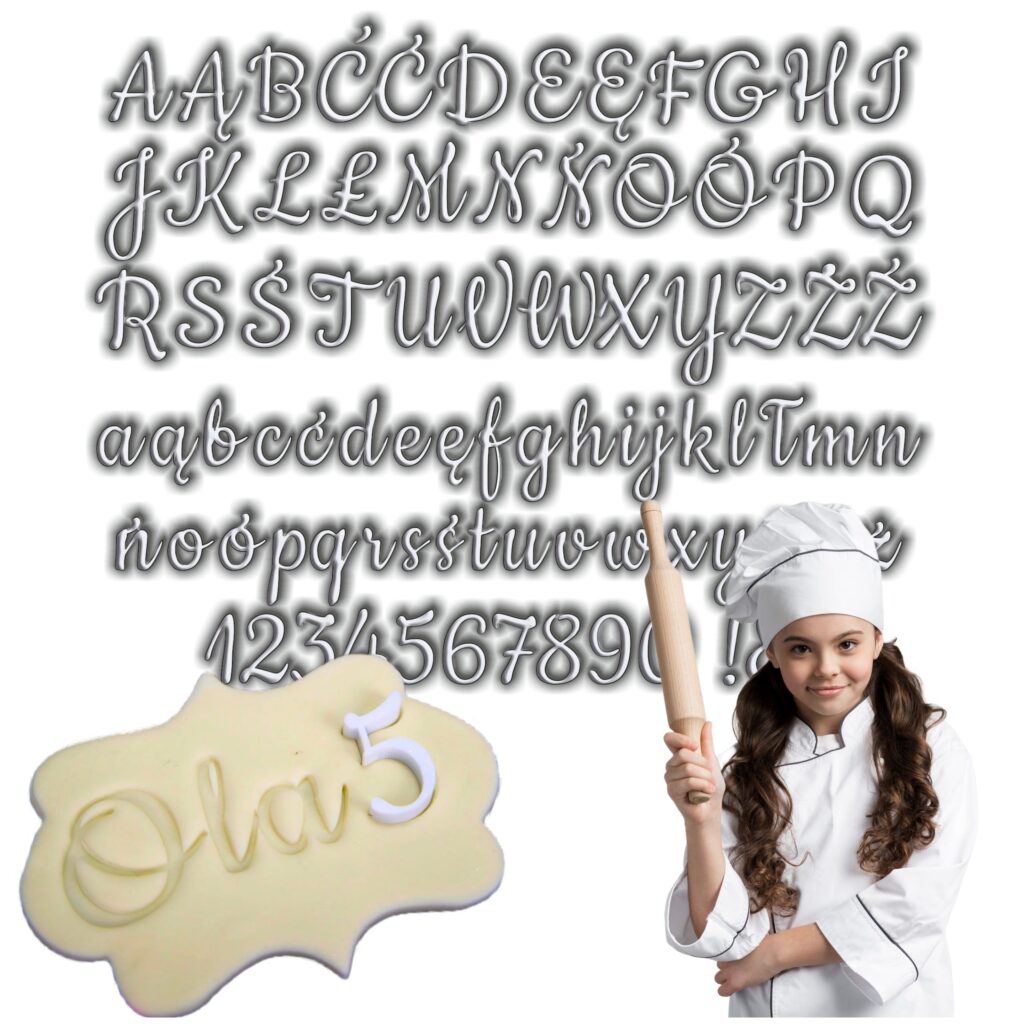 Alfabet do odciskania w masie cukrowej Wzór 7