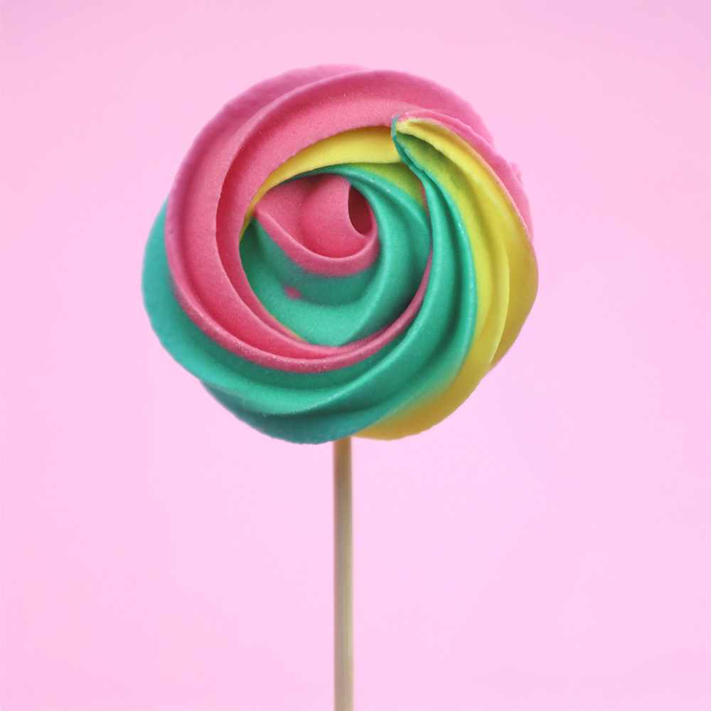 Kolorowy lizak cukrowy beza