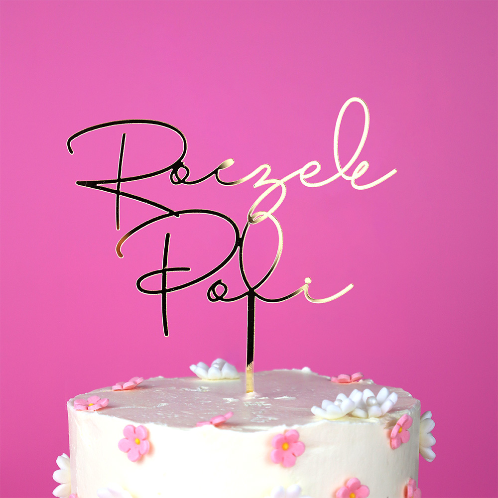 Elegancki topper na tort na 1 urodziny