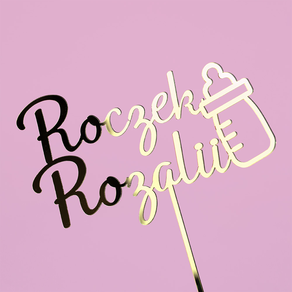 Roczek + imię topper na tort