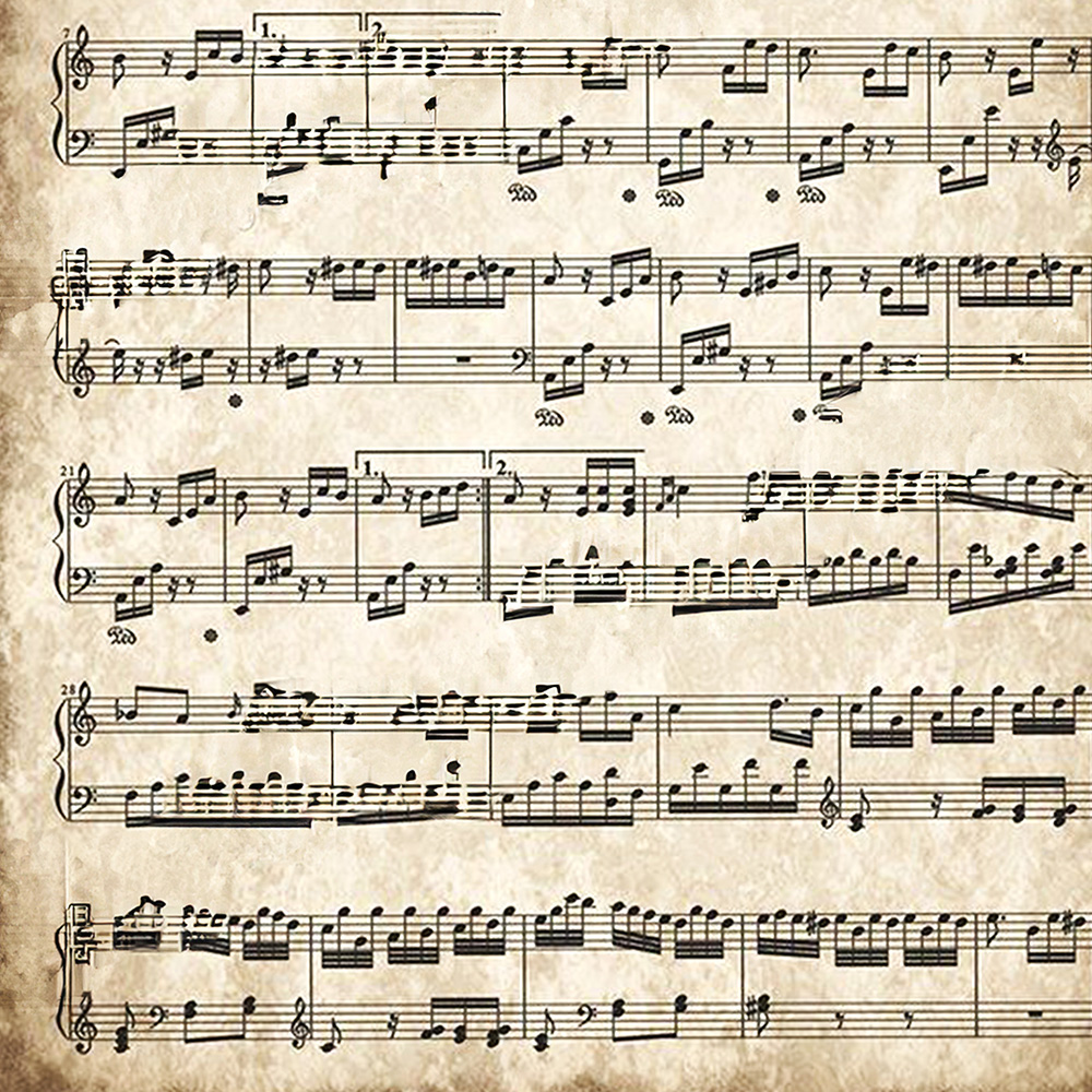 Opłatek na tort nuty