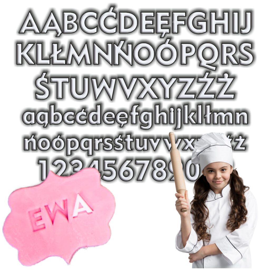 Alfabet do odciskania w masie cukrowej Wzór 3 S