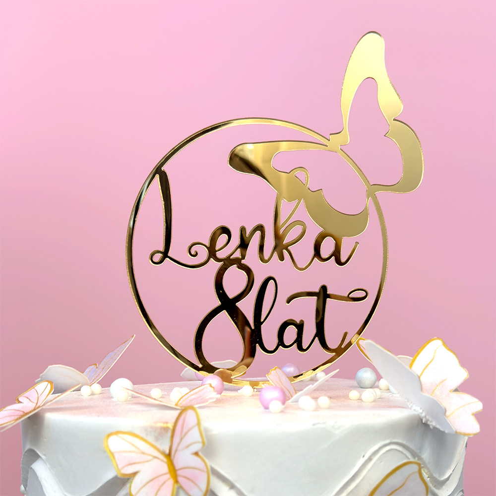 Topper urodzinowy z motylkiem