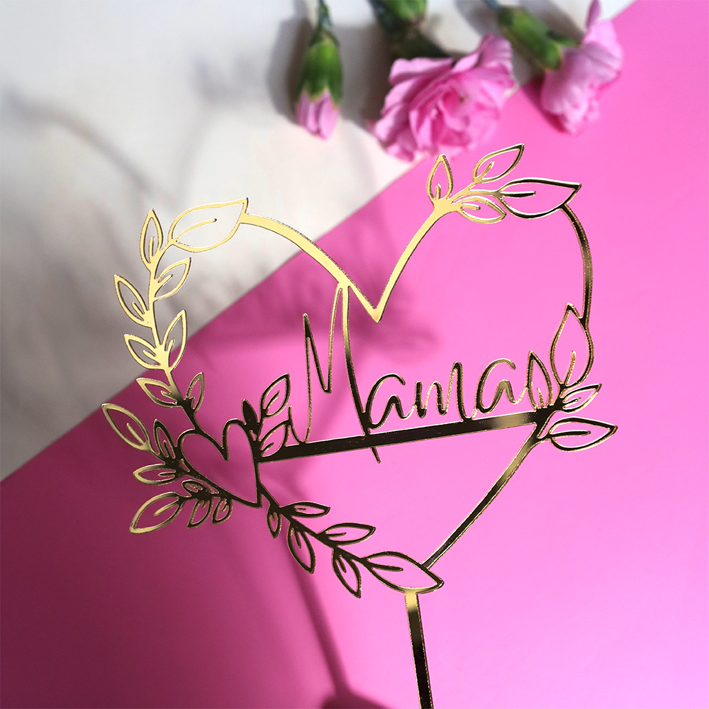 Topper na tort serce z napisem Mama