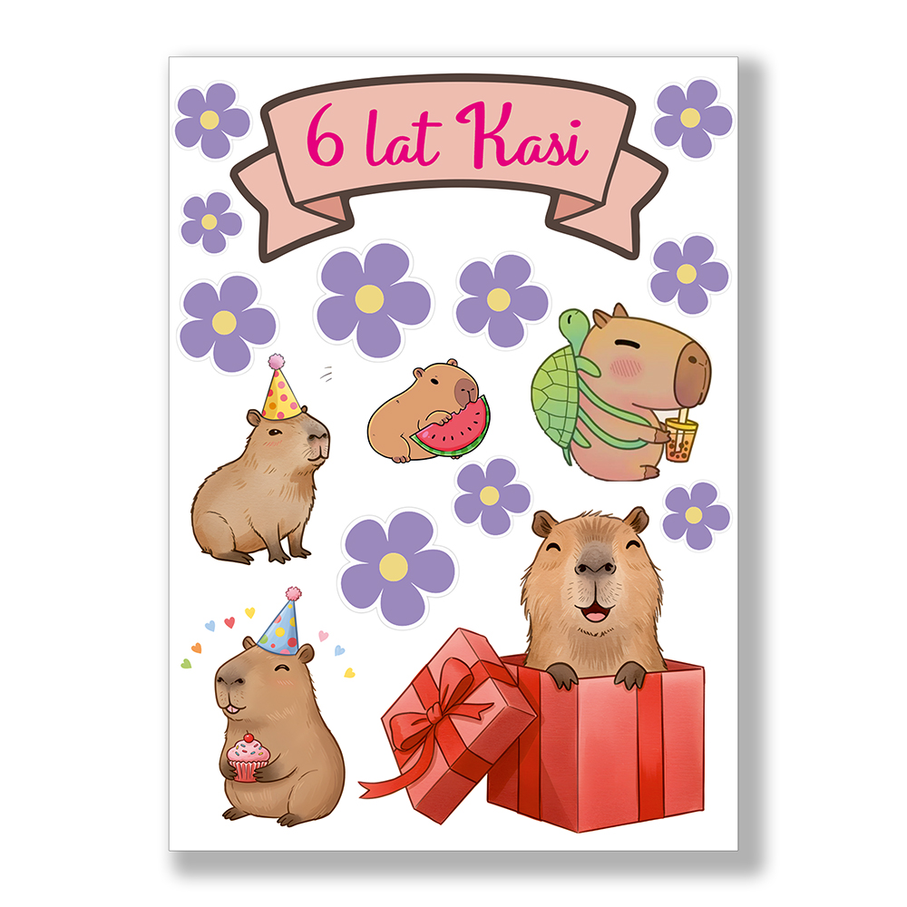 Kapibara wydruk cukrowy z imieniem