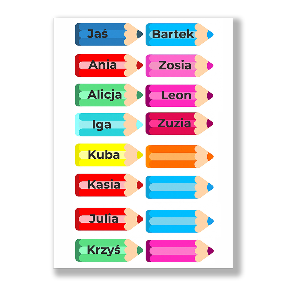 Wydruk cukrowy na tort kredki z imionami