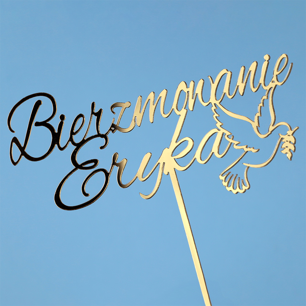 Bierzmowanie + imię dekoracja na tort