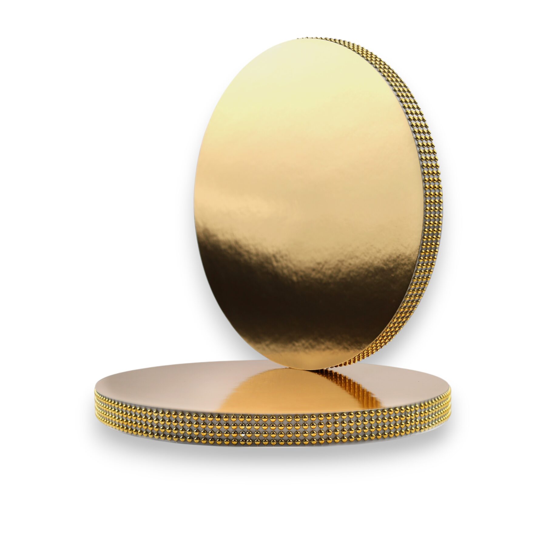 Złoty podkład pod tort z taśmą