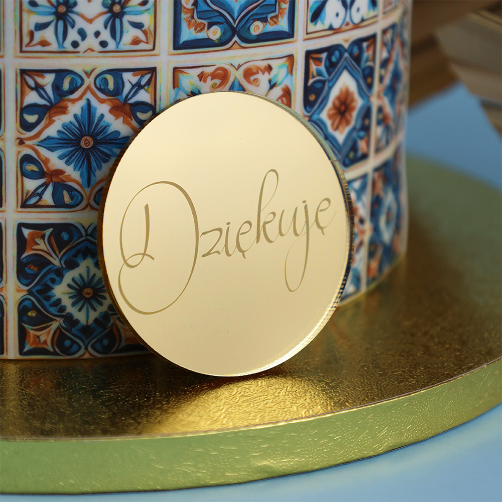 Dekoracja na bok tortu Dziękuję