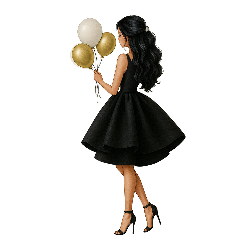 Opłatek cukrowy kobieta z balonami