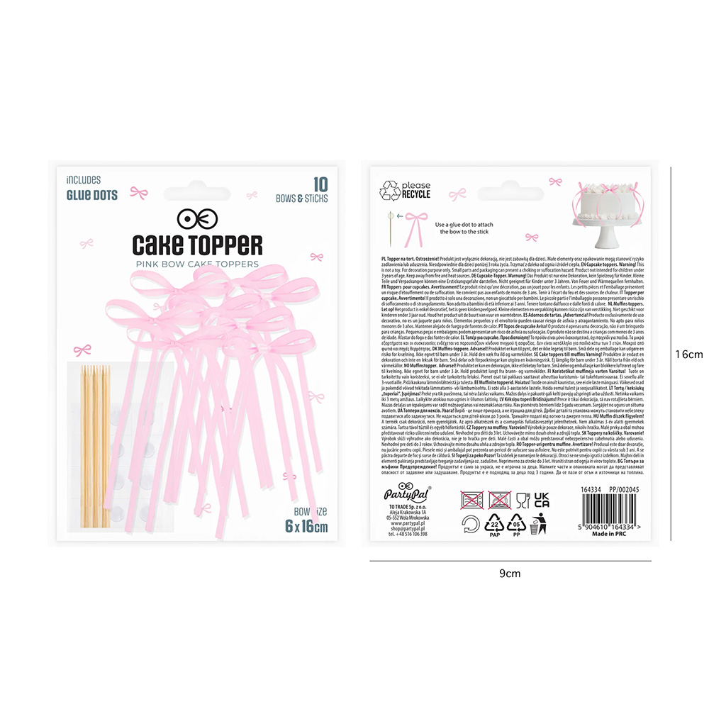 Różowe kokardki do tortu