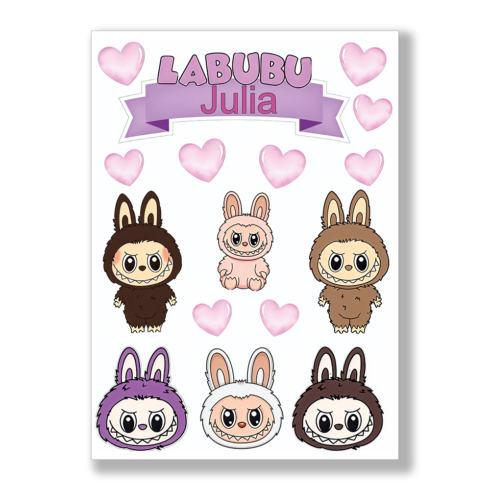 Labubu Opłatek na tort z imieniem