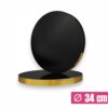 Czarno-złoty podkład pod tort 34 cm z oklejonym bokiem