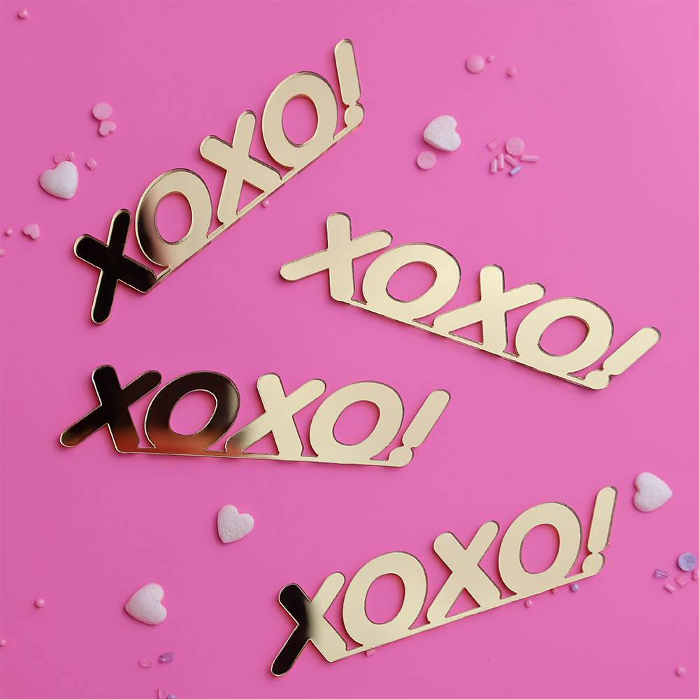 Mini topper na tort XOXO 4 sztuki