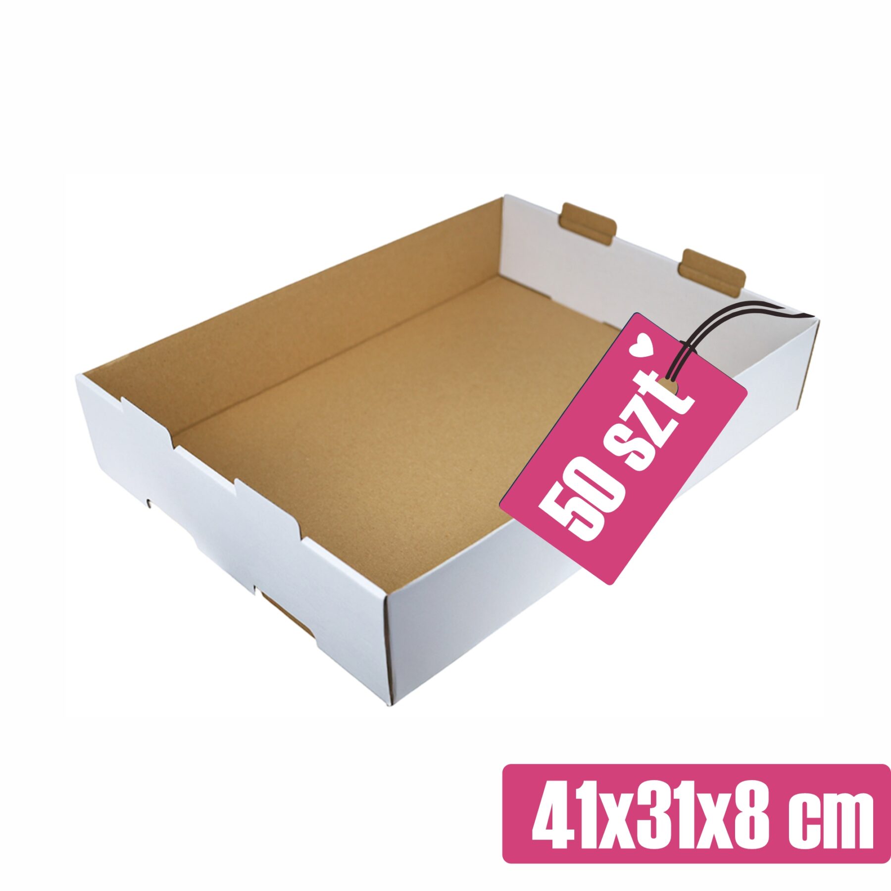Karton na ciasto 41x31x8 cm 50 sztuk