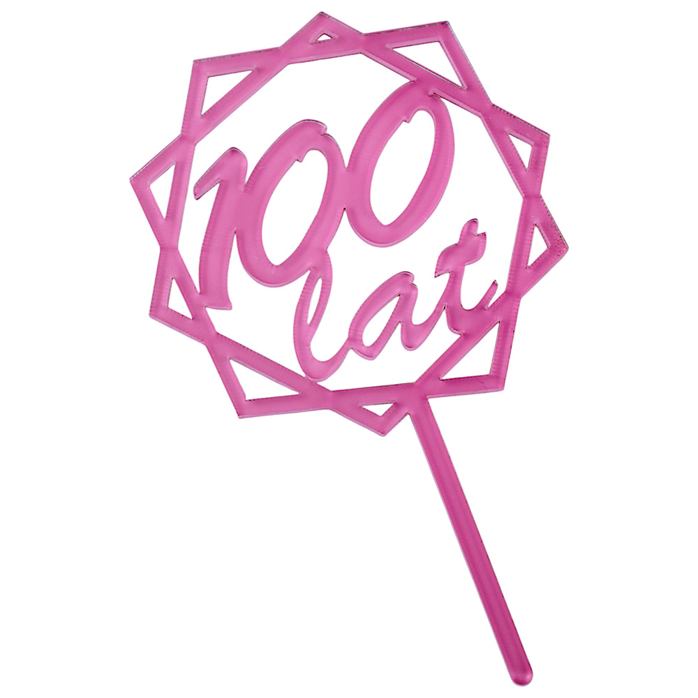 Różowy topper z napisem Sto Lat