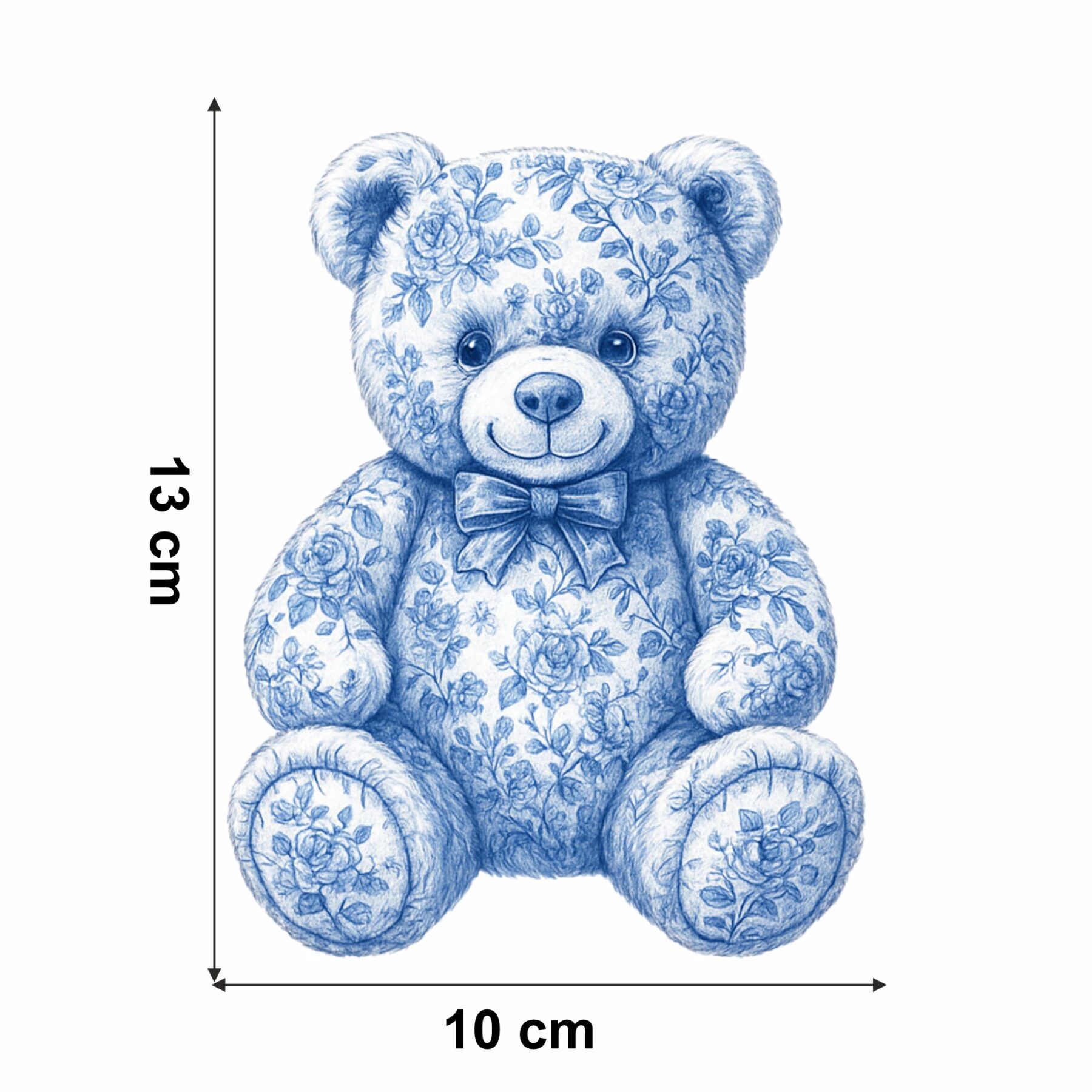Opłatek na tort Miś kwiaty