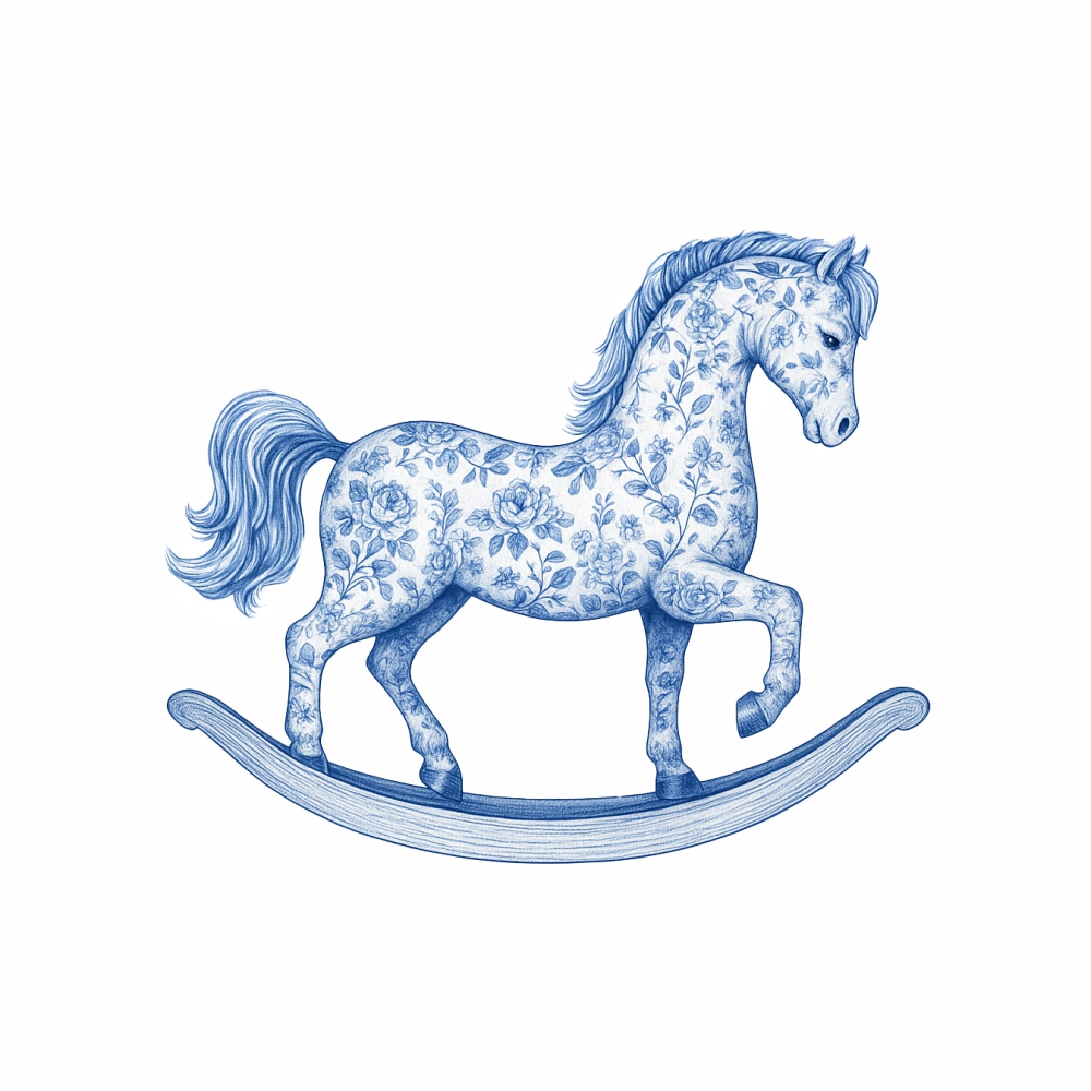 Opłatek na tort konik na biegunach niebieski