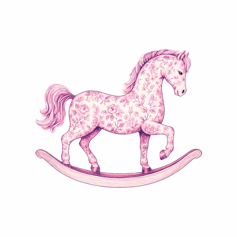 Opłatek na tort konik na biegunach różowy