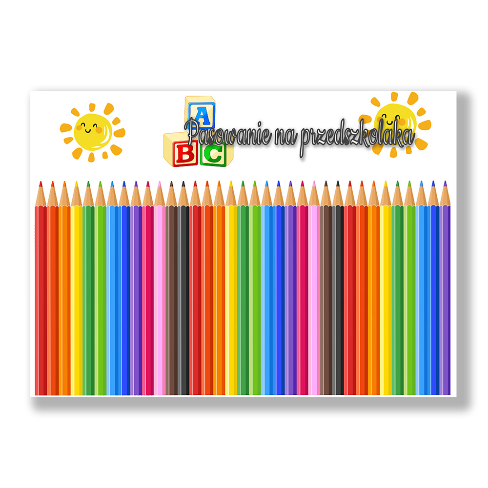 Opłatek na tort Kredki Pasowanie na przedszkolaka