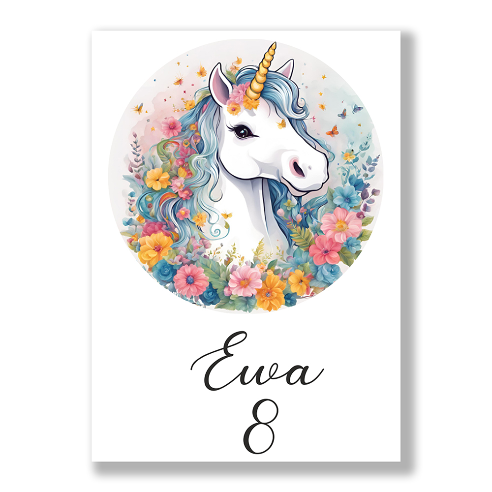 Okrągły opłatek na tort Jednorożec