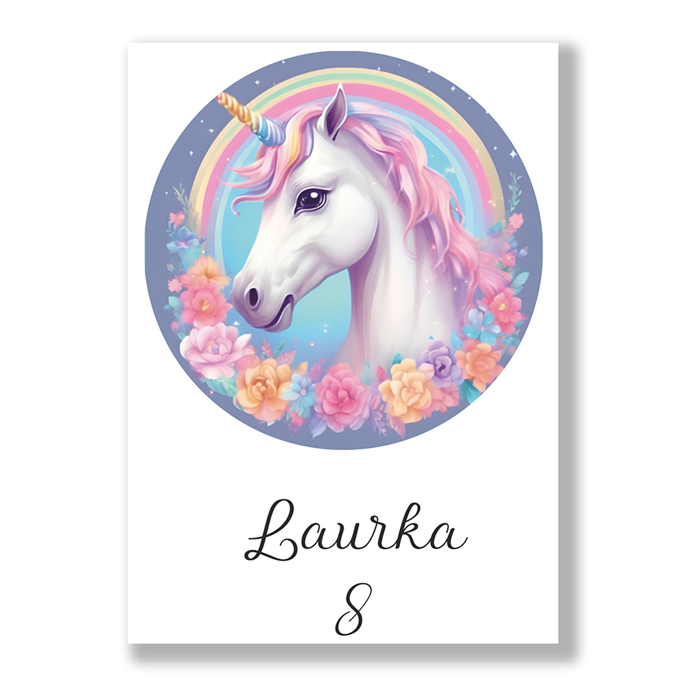 Okrągły opłatek na tort z Jednorożcem