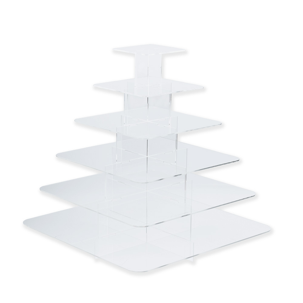 Przezroczysta kwadratowa patera na monoporcje