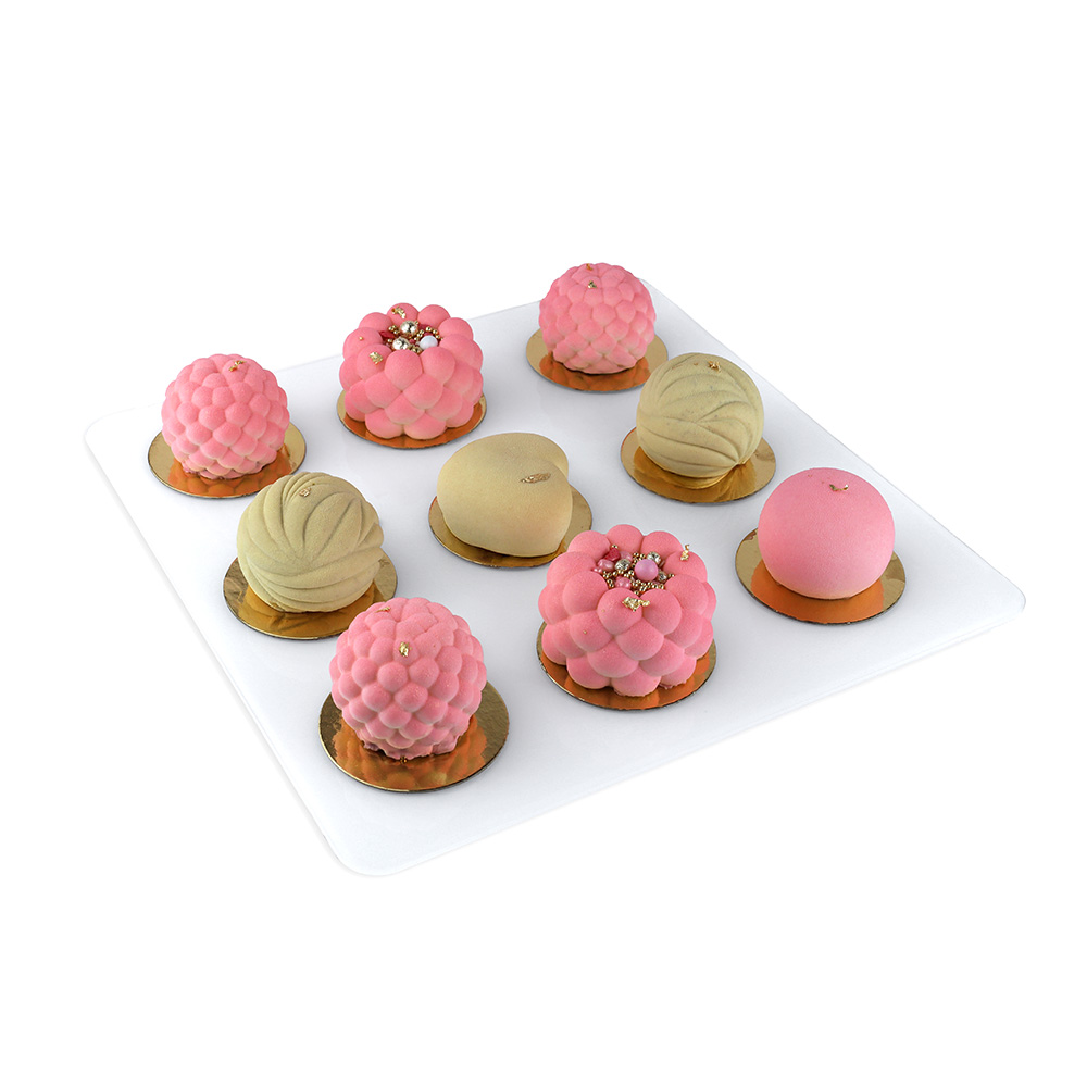 Komplet białych pater na Słodki Stół 4 sztuki