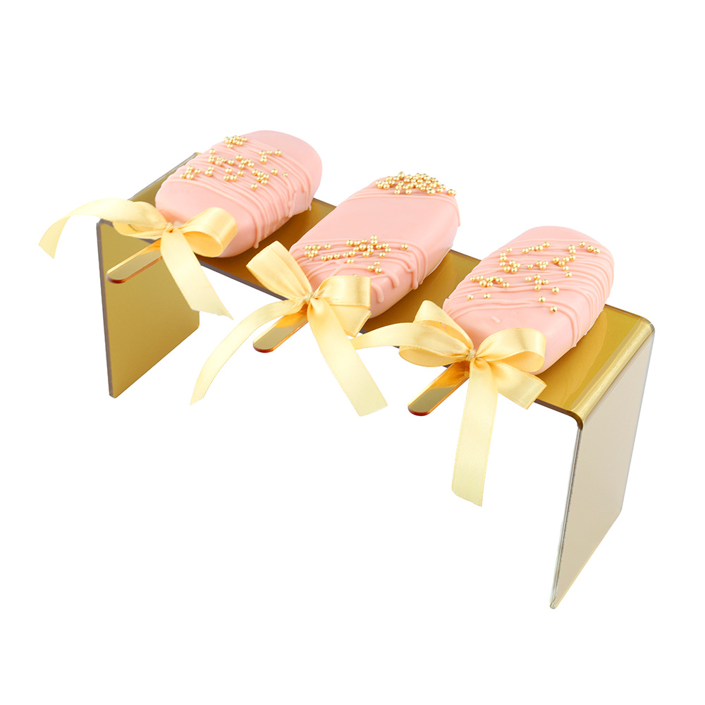 Prostokątne złote stojaki na Słodki Stół