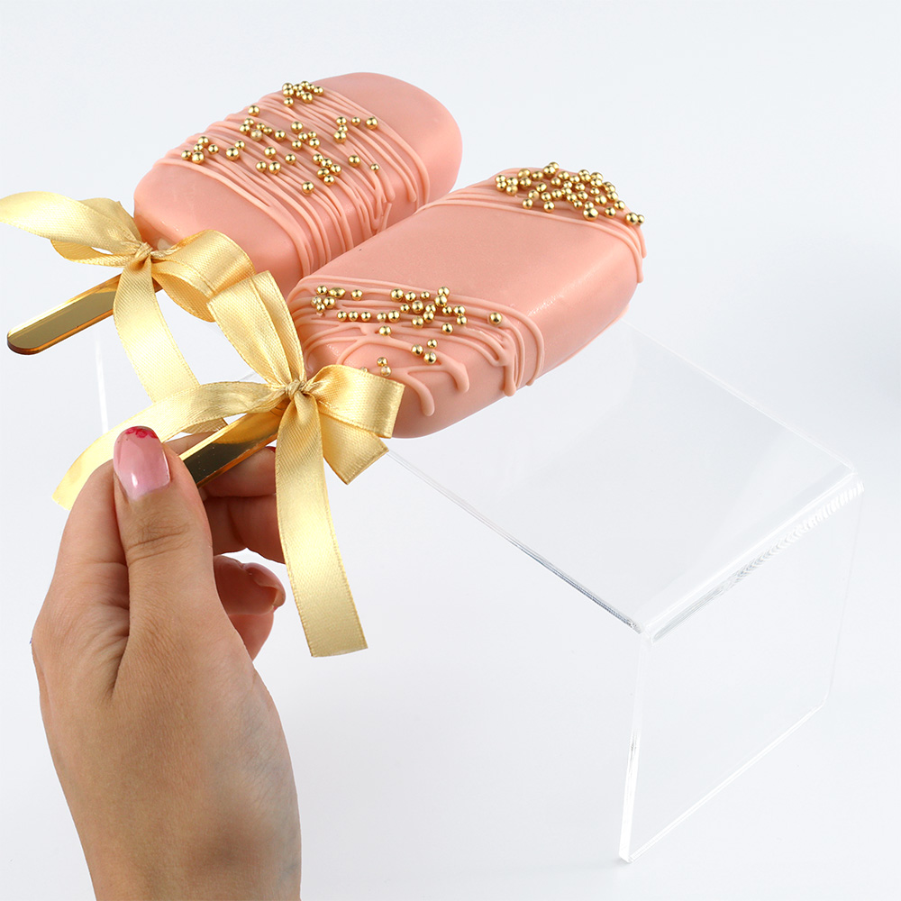 Przezroczysty ekspozytor na słodki stół 20x8x8 cm